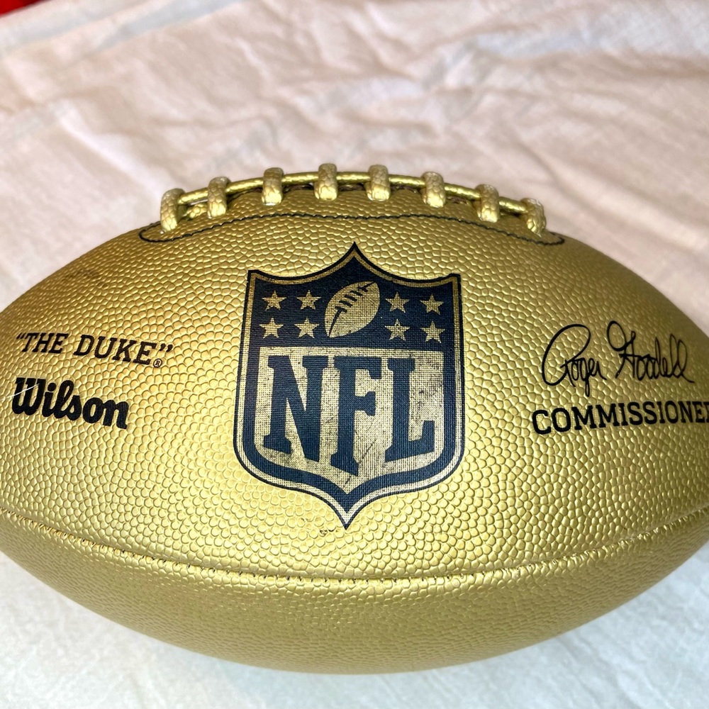 Wilson Metallic Gold “The Duke” Football.
